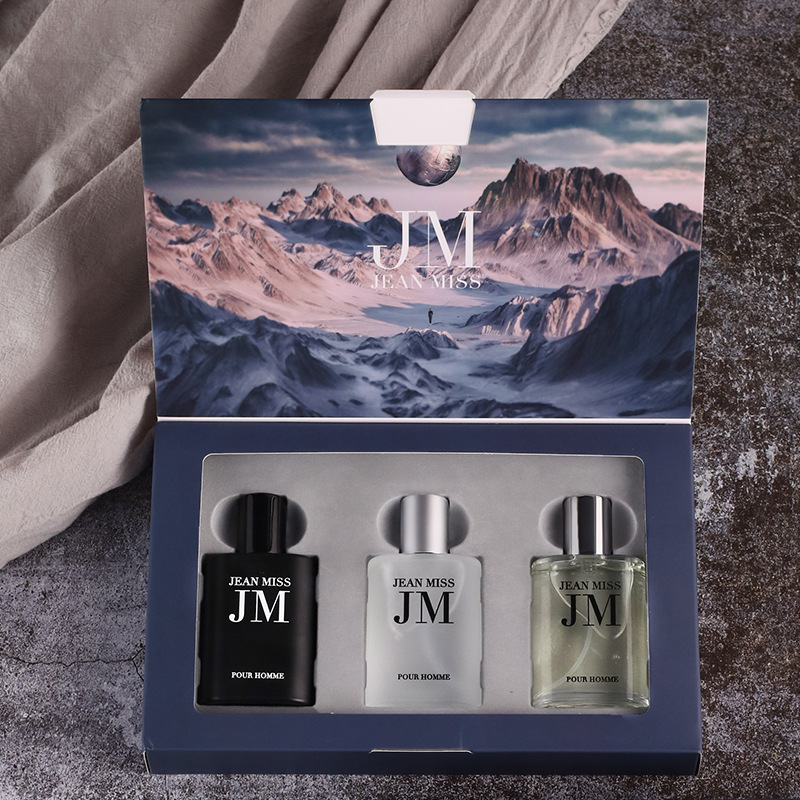 Perfume And Fragrance - 3-teiliges Herren-Eau-de-Toilette-Geschenkset, geprägtes quadratisches Flakon, holzig-wasseriger